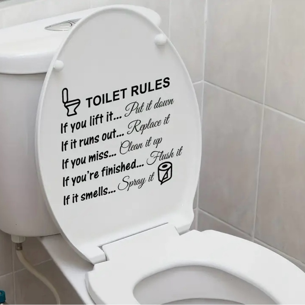 $2 for $15! Toilet Rules Decorative Vinyl Decal